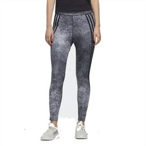 Adidas Black/Grey Marble Leggings w/Stripe Detail